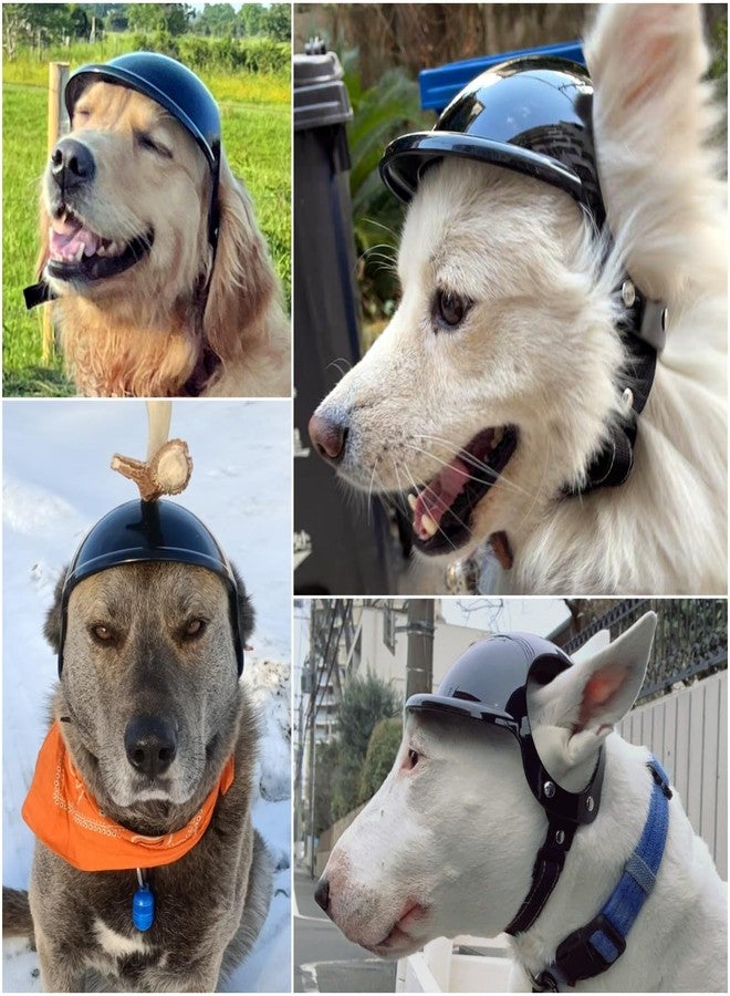 Namsan Large Dog Helmet, Dog Helmets for Large Dogs, Doggie Motorcycle Helmets with Ear Holes, Outdoor Doggy Bike Helmet for Head Protection, Adjustable, Black L - Image 2